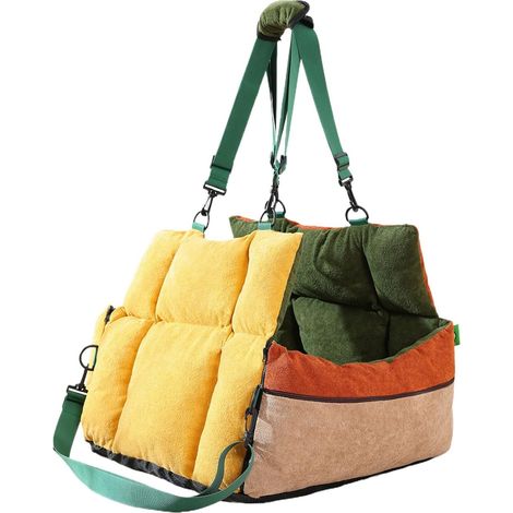 Siège De Voiture Pour Chiots Avec Poches Et Ceinture De Sécurité, Siège De Voiture Souple Pour Animaux De Compagnie 2 En 1 Niche Pour Animaux De Compagnie Pour Voyage Intérieur En Plein Air Camion SUV (1/5)