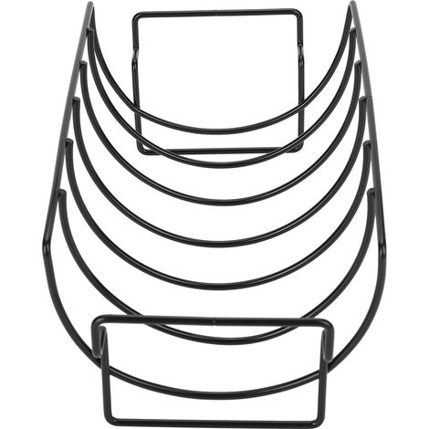 Set de 6 accessoires BBQ en métal pour grillades : support à steak, porte-côtes et ustensiles de cuisine extérieur, résistant à la chaleur. (1/3)