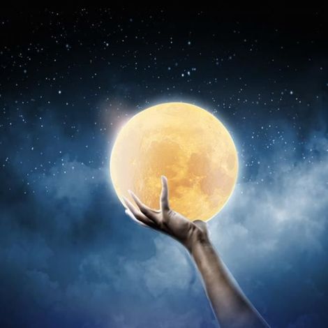 Lampe 3D de Lune - Port d\'USB - Support en bois - 20 cm (1/4)