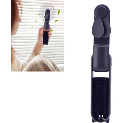 Tragbarer, faltbarer Mini-Ventilator im Cartoon-Stil, USB-aufladbar, dunkelblau (1/5)