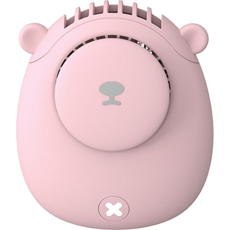 Tragbarer Nackenventilator zum Aufhängen, multifunktional, niedlich und leise, USB-aufladbar, ohne Rotorblätter, rosa, ideal für Zuhause, Reisen und Büro. (1/4)