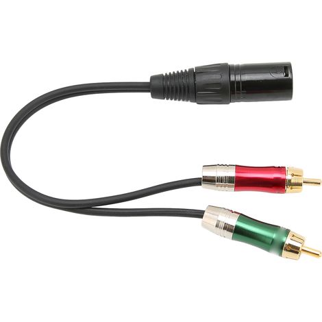 Câble Audio XLR Mâle à Double RCA Mâle 2 mètres pour Microphone et Enceintes (1/5)
