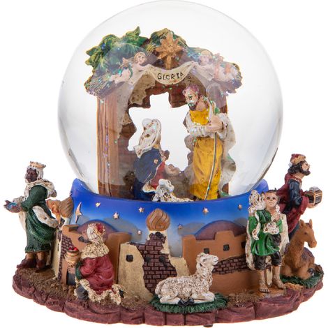 Sfera carillon con natività H16,50 cm per decorazioni (1/4)