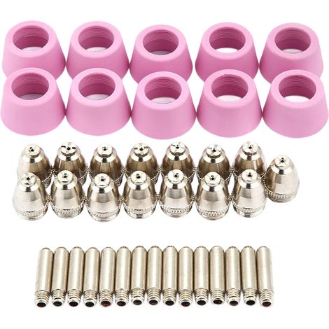 Kit de 80 piezas de consumibles para antorcha de plasma, que incluye electrodos, boquillas y copas de cerámica, compatible con AG60, SG55 y CUT60. (1/5)