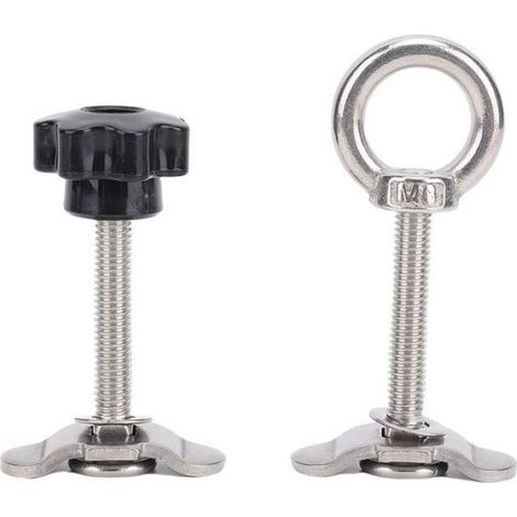 Kit Finition Ecrou Tige Filetee Double Ergot L-Track M8x60mm Acier Inoxydable (1/4)