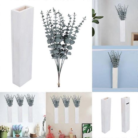 Décorations murales, présentoirs de fleurs artificielles, vases en bois de pin (1/4)