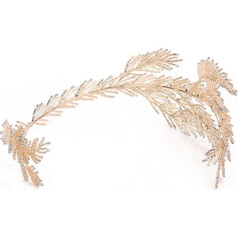 Eleganter Haarreif mit goldenem Blattmuster für die Braut