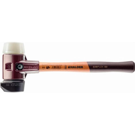 Mazza HALDER SIMPLEX Gomma piena, con piede integrato / nylon, con alloggiamento in ferro malleabile e manico in legno di alta qualità - D=60 mm - 3028.260