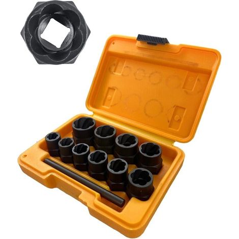 Estrattori per Dadi e bulloni danneggiati Rimozione di Bulloni 9-19mm Set 11 pz (1/4)