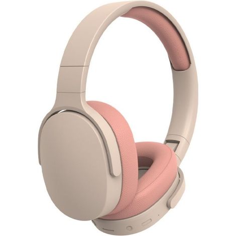 Casque Audio Bluetooth Sans Fil, Écouteurs Over-Ear avec Réduction de Bruit, Autonomie 10H, Rose Portable (1/5)