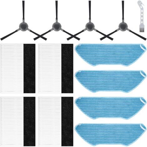 FENOPLASTICAFOREHILL Kit accessoires de rechange pour aspirateur robot Lefant M1, 4 filtres, 4 tampons de nettoyage, 4 brosses latrales, 1 brosse de nettoyage (1/5)