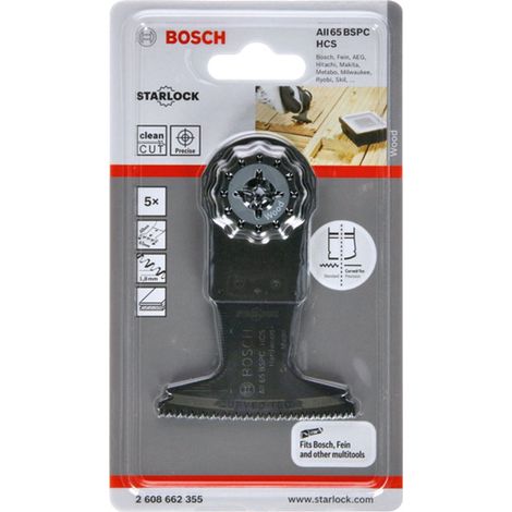 Bosch 5x HCS Tauchsägeblatt AII 65 BSPC Hard Wood 40 x 65 mm - 2608662355
