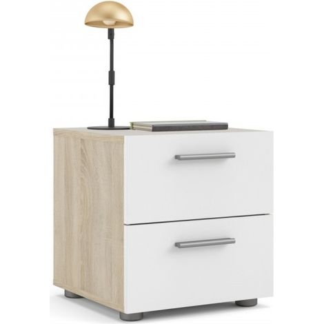 Table de chevet de chambre à coucher avec deux tiroirs cm 40 x 40 x 42 h