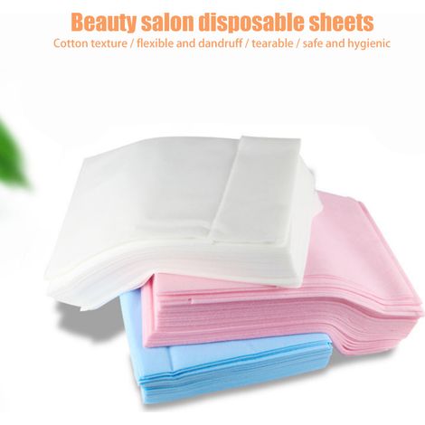 Lot de 10 draps-housses jetables non tissés imperméables (180 x 80 cm) pour salons de beauté, spas, tables de tatouage et de massage, hôtels (1/5)