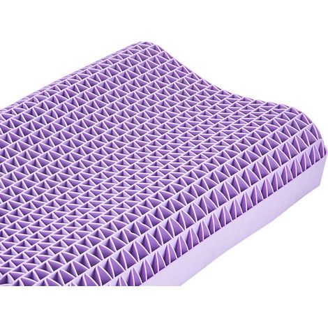 Oreiller en latex mousse pour soulager la pression cervicale, protection de la colonne cervicale, lavable, respirant et multifonction avec taie d'oreiller type nid d'abeille (1/5)