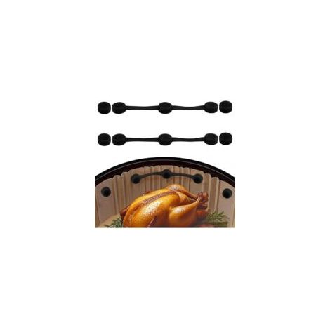 4 set di clip magnetiche in silicone per carta da forno per friggitrice ad aria, fissaggio sicuro, clip magnetiche resistenti al calore che prevengono bruciature della carta (rosso) - Crezuo