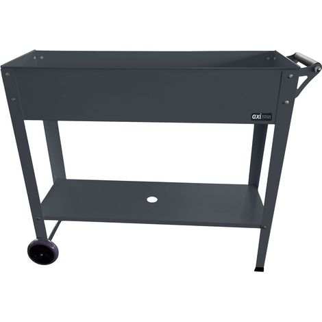 Axi Table De Culture En Métal, Anthracite Avec Roulettes Et Etagère  Jardinière Surélevée Sur Pieds Pour Jardin / Balcon / Terrasse  100 X 30 X 80 Cm
