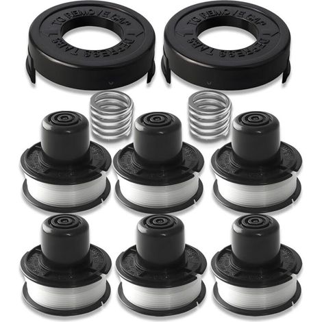 Bobine Fil - 6 Pièces - Nylon - Pour Black & Decker GL250 GL310 GL360 - Avec Capuchon Et Ressort (1/5)