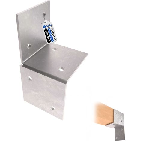 Lot de 8 Support mural pour pergola 71 x 71 mm – Galvanisé à chaud – Connecteur de poutre en bois – Support plat mural – GeZu Impex