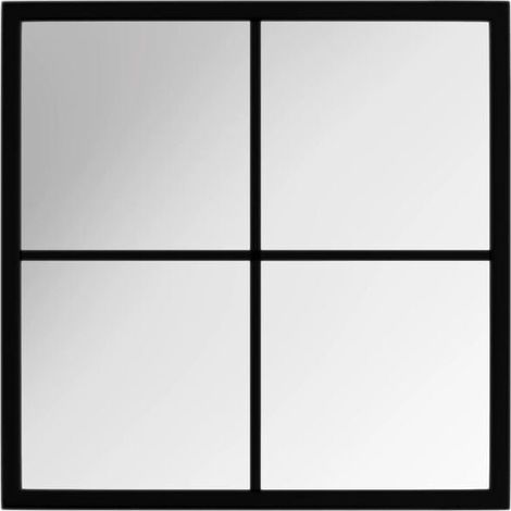 Miroir mural en métal noir, 40x40 cm (1/5)