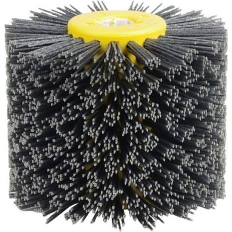 Brosses abrasives pour polissage – Roue abrasive en fil métallique, diamètre 120 mm, grain 120, noir, idéale pour le décapage, le ponçage et la finition sur métaux, bois et plastiques