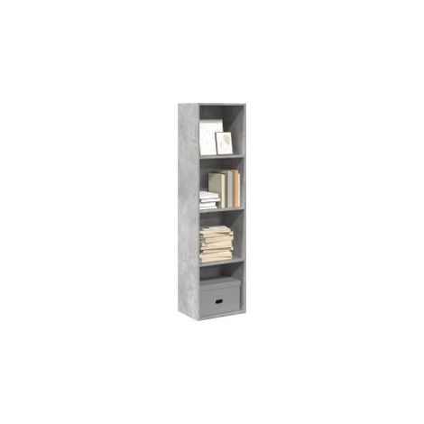 Bibliothèque gris béton 40x30x152 bois d'ingénierie (1/5)