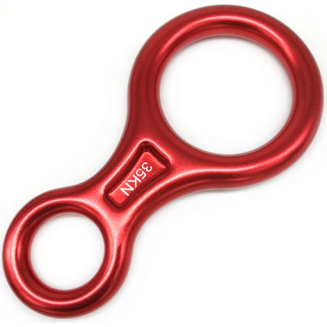Equipo de descenso, dispositivo de rapel de aluminio de 35 kN, descensor en forma de 8, escalada, recreación al aire libre, rescate, aseguramiento, hamacas de altura, anillo de descensor de escalada