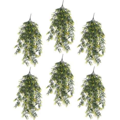 Pack of 6 x Hanging UV and Fire Resistant Artificial Variegated Plant 76cm - Premium Quality (1/4)