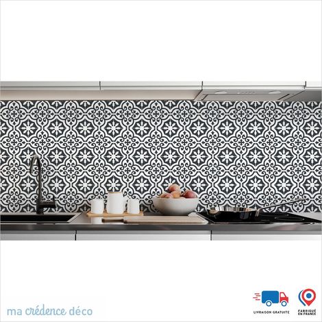 Crédence : Carrelage classique 3 - Couleur Gris anthracite - Alu composite - 120 - 60 (1/3)