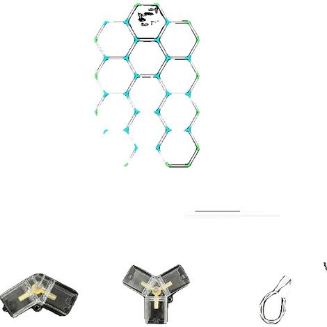 Lámpara LED hexagonal, iluminación brillante, fácil instalación, 12 hexágonos, blanco frío-d, AC100-265V-d (1/2)