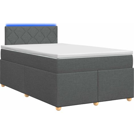 Maison Exclusive - Letto box spring con materasso Grigio Scuro 120 x 190 cm (1/5)