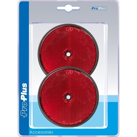Reflector rojo 80mm atornillable 2 piezas en blister