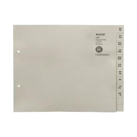 A-Z Register DIN A4 Überbreite Tauenpapier recycelt grau 1.200 Registerblätter (1/4)