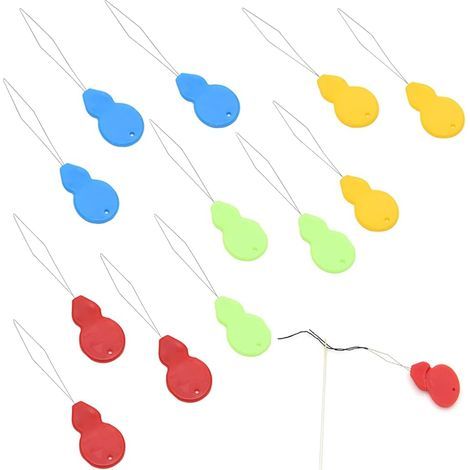 Enfile-aiguilles en plastique - 12 pièces pour couture et travaux manuels (1/5)