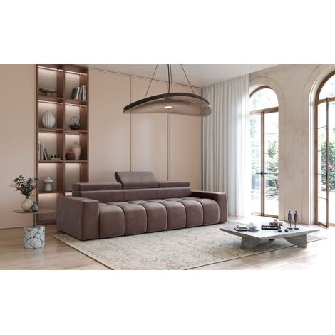 Bigsofa Couchgarnitur DARCY Megasofa in Stoff Salvador Braun (1/3)