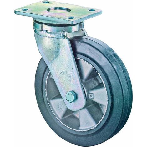 BS-R Schwerlast-Lenkrolle RR100.B80,ohne Festst.,Rad Ø200 Elastik-Reifen,450kg (1/3)
