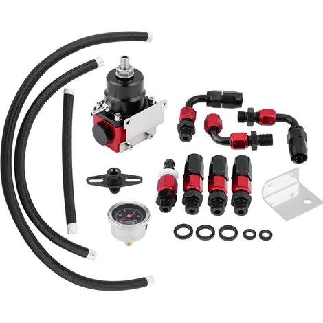Kit régulateur de pression de carburant universel réglable, manomètre de pression de carburant 0-100 psi, connecteur AN 6 (1/5)