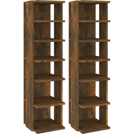 Maison Exclusive - Zapatero 2 uds madera contrachapada roble ahum