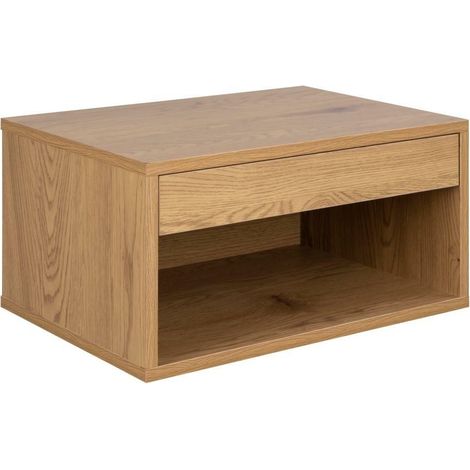 Cholet COMODINO PENSILE in MDF impiallacciato rovere CON CASSETTO (1/5)