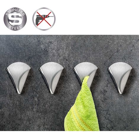 Tatkraft Eva porta asciugamani adesivi in acciaio inox argento (1/5)