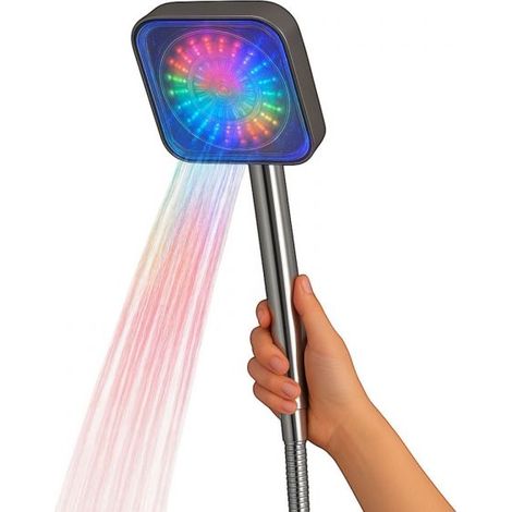 Soffione Doccia LED RGB Multicolore Cromoterapia, Cambio Colore Automatico
