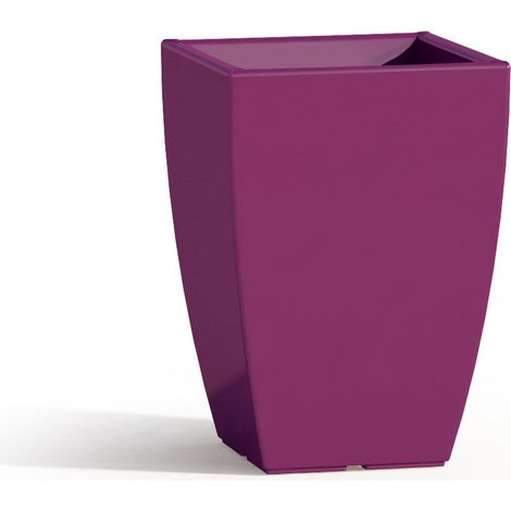 Maceta cuadrada de resina mod. Parodia 33x33 cm h 50 violeta