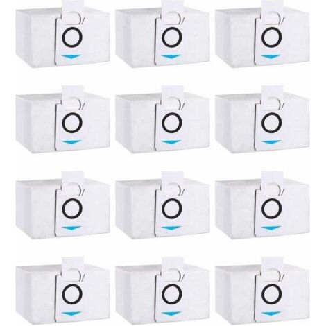 Lot de 12 sacs d'aspirateur compatibles Ecovacs Deebot X1 Omni – 3,2 L – 2 couches de filtration – Efficacité 99% contre poussière et allergènes (1/5)