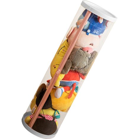 Seau de rangement pour peluches avec fermeture éclair transparente décorative et amusante, idéal pour la maison et la chambre. (1/5)