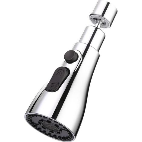 Tête de robinet évier cuisine rotative 720 degrés, embout robinet cuisine 3 modes avec aérateur, adaptateur universel orientable pour mitigeur évier (1/5)