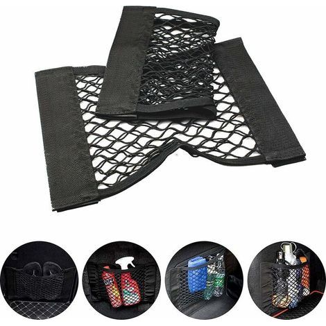 2 pièces Filet Coffre Voiture Filet Rangement Coffre Voiture Poche à Filet de Rangement Filet de Rangement de Voiture pour Voiture Bagages Sac Organizer de Coffre Voiture 4025cm (1/5)