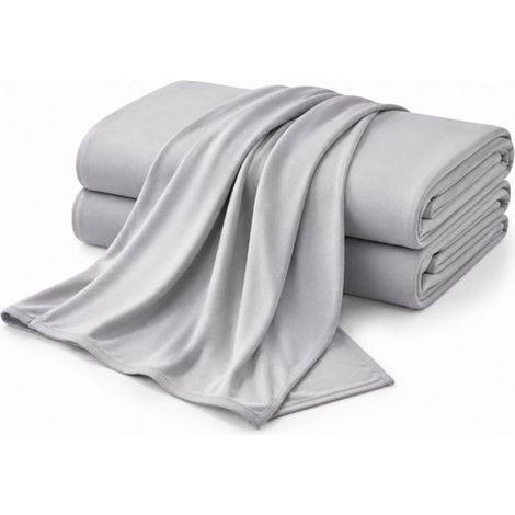 Couverture rafraîchissante 200 x 180 cm, double face, légère et respirante, couverture d'été pour sommeil et transpiration nocturne, gris clair (1/5)