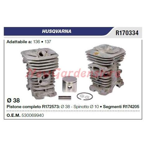 Cilindro y pistón motosierra 136 137 compatible HUSQVARNA 530069940