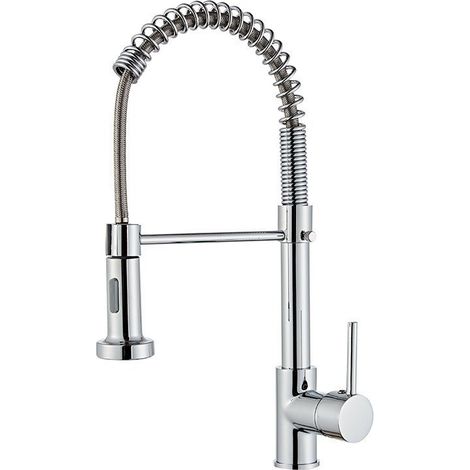 Robinet de Cuisine Argenté - Installation Facile - Pour Évier Utilitaire - Raccord G1/2 - Sortie Unique - Tuyau Non Fourni - Argenté (1/5)