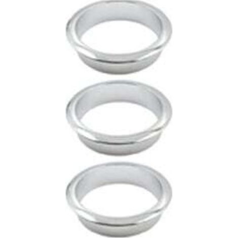 [NEVER USED] Desktop cable channel - Decorative ring for furniture wiring boxes, desktop computer cable management, 3 pieces, (shiny silver)